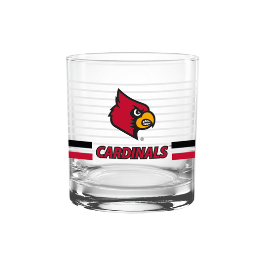 14oz Louisville Cardinals Ring Rocks Glass