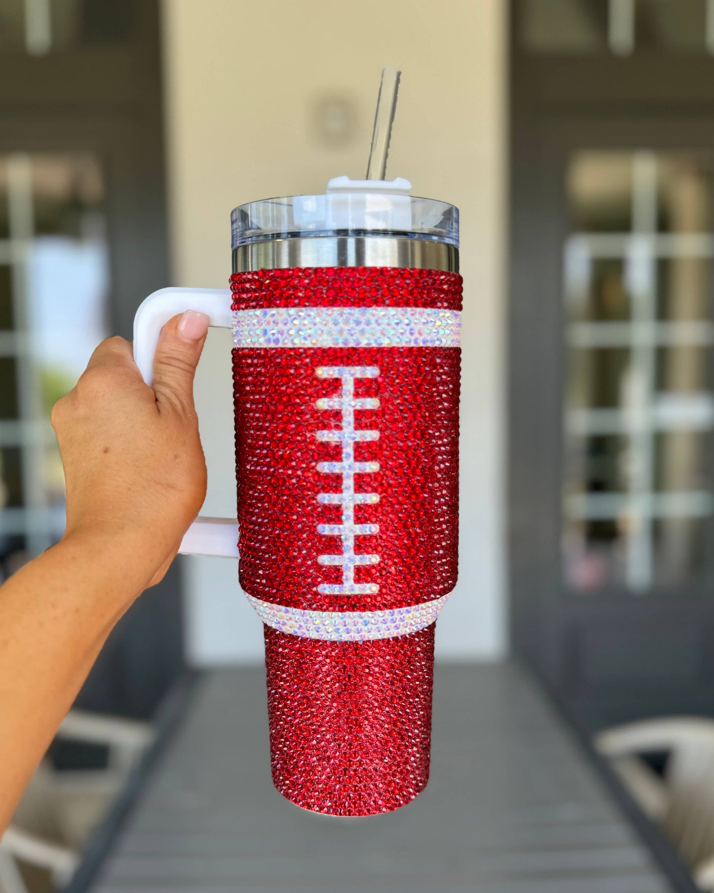 RED "Team Spirit" FOOTBALL 40 Oz. Tumbler