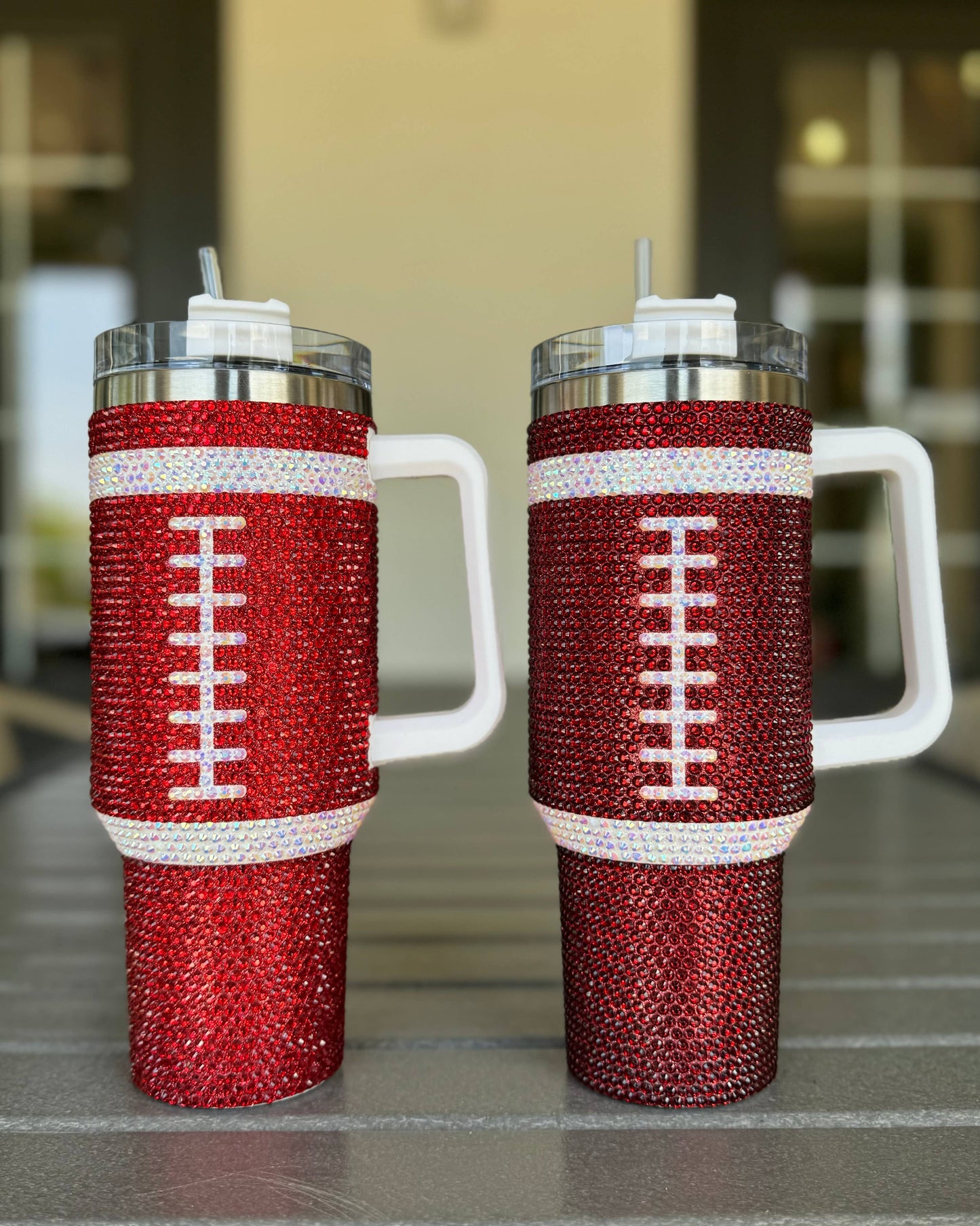 RED "Team Spirit" FOOTBALL 40 Oz. Tumbler