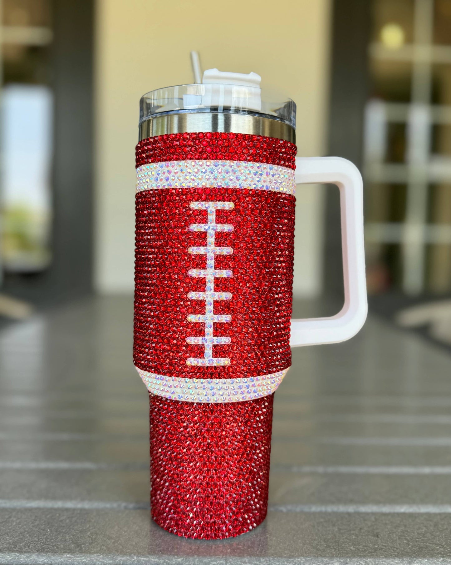 RED "Team Spirit" FOOTBALL 40 Oz. Tumbler