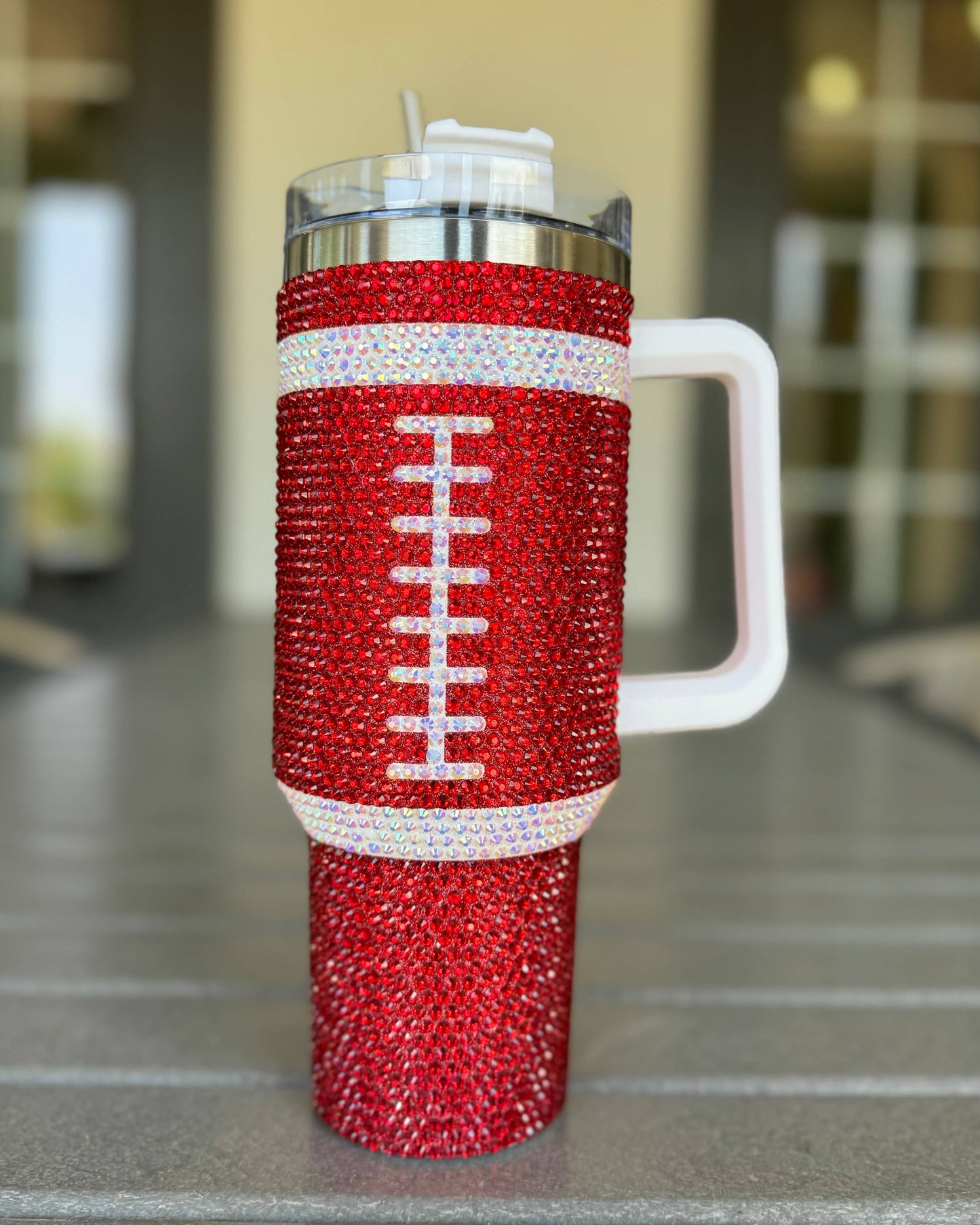 RED "Team Spirit" FOOTBALL 40 Oz. Tumbler