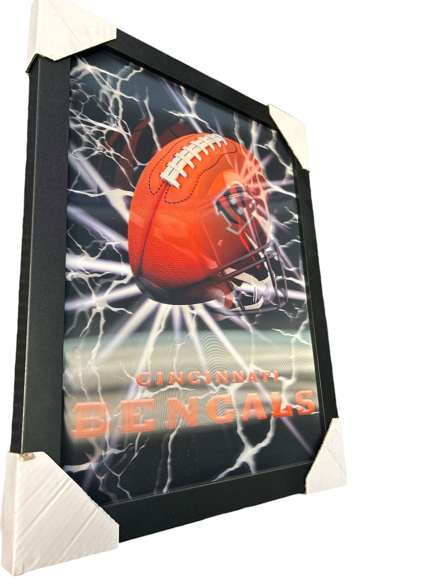 Cincinnati Bengals 14"x18" Framed LED 3D Art Helmet/Football Flip Print