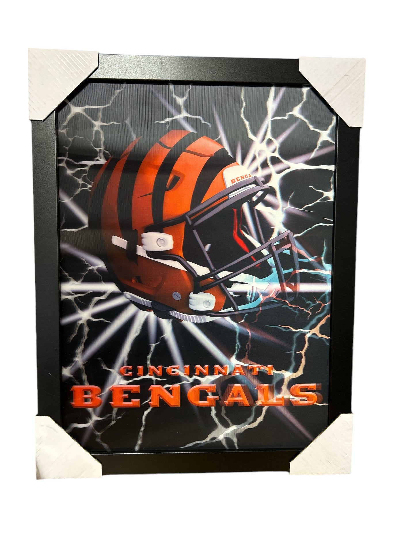 Cincinnati Bengals 14"x18" Framed LED 3D Art Helmet/Football Flip Print