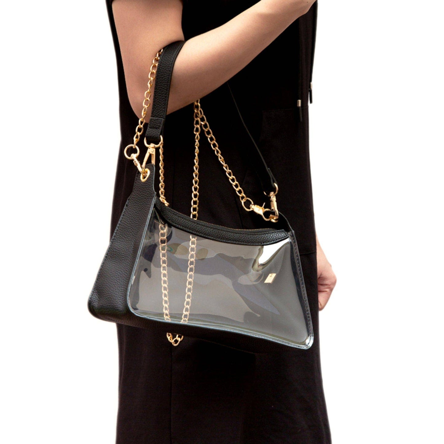 Marilyn Clear Satchel Bag With Chain Strap