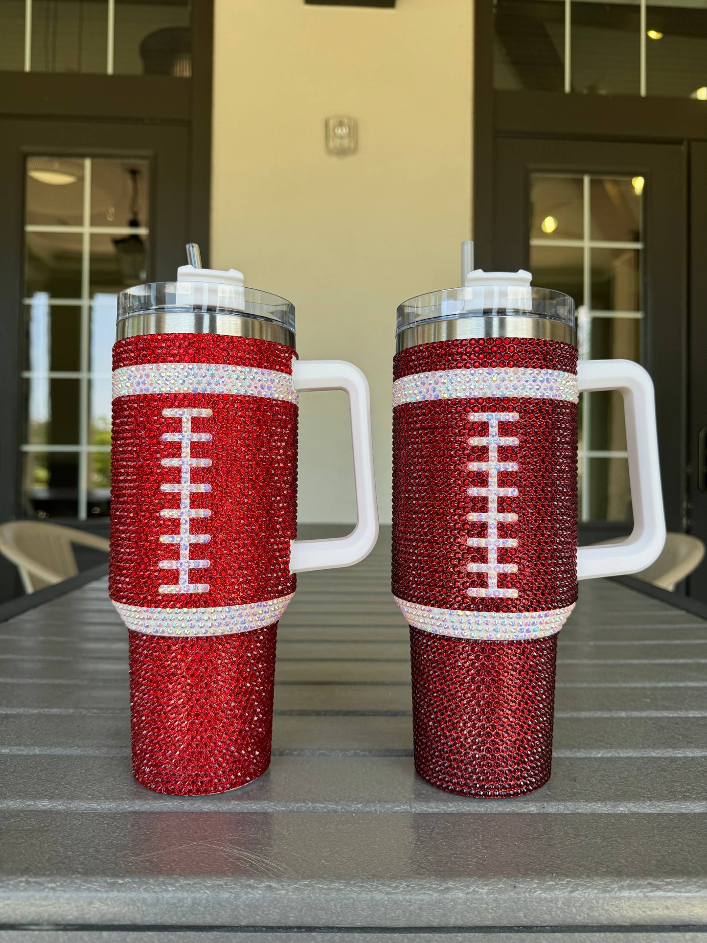 RED "Team Spirit" FOOTBALL 40 Oz. Tumbler