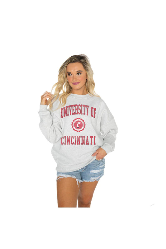 Cincinnati Bearcats Premium Fleece Drop Shoulder Crewneck Pullover