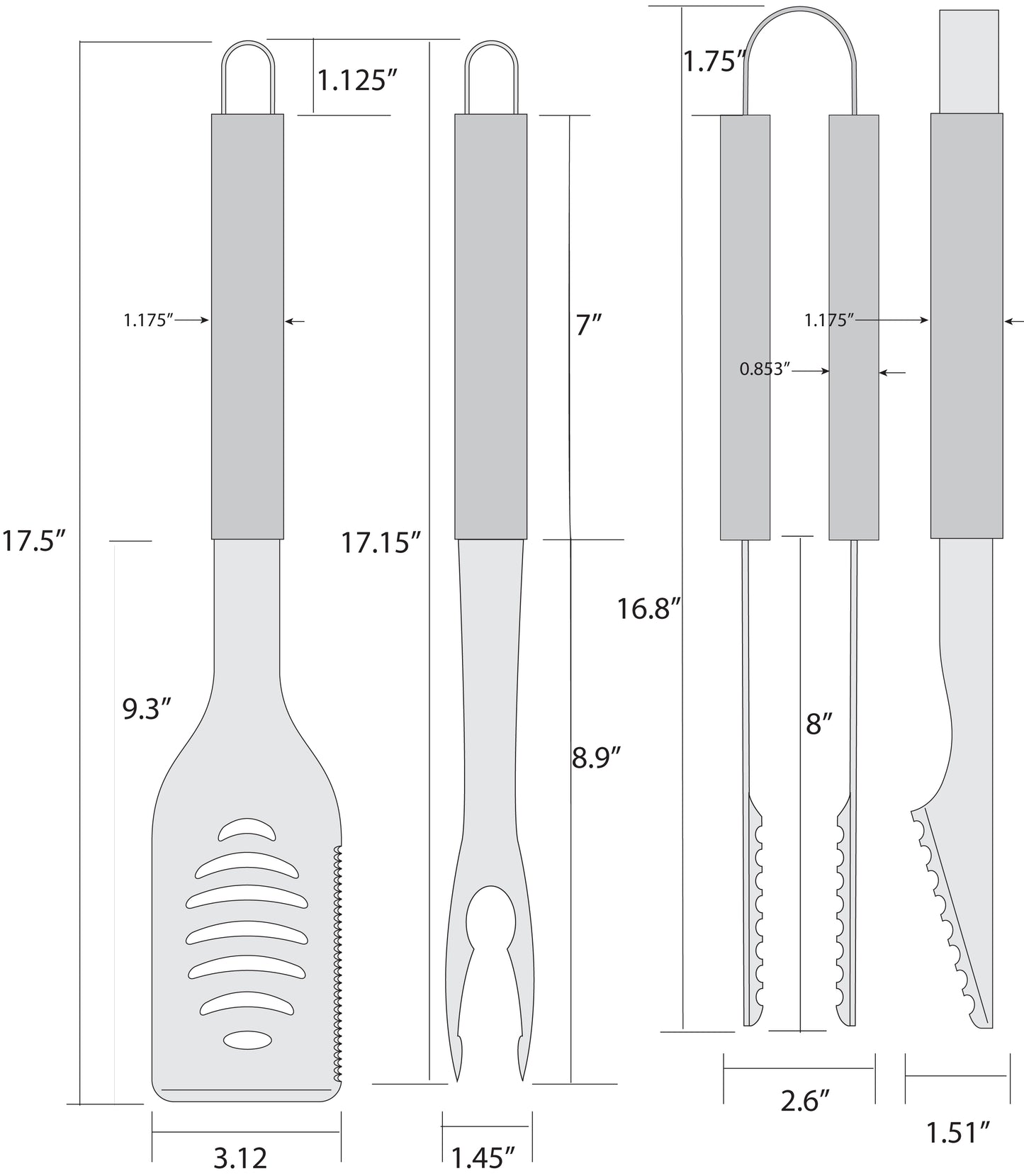 Cincinnati Bengals 3 pc BBQ Tool Set in Black