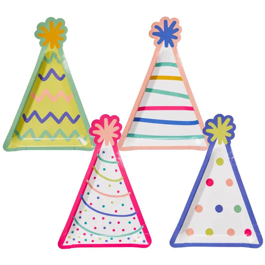 Birthday Candles Hat Salad Plate Assorted/8pkg