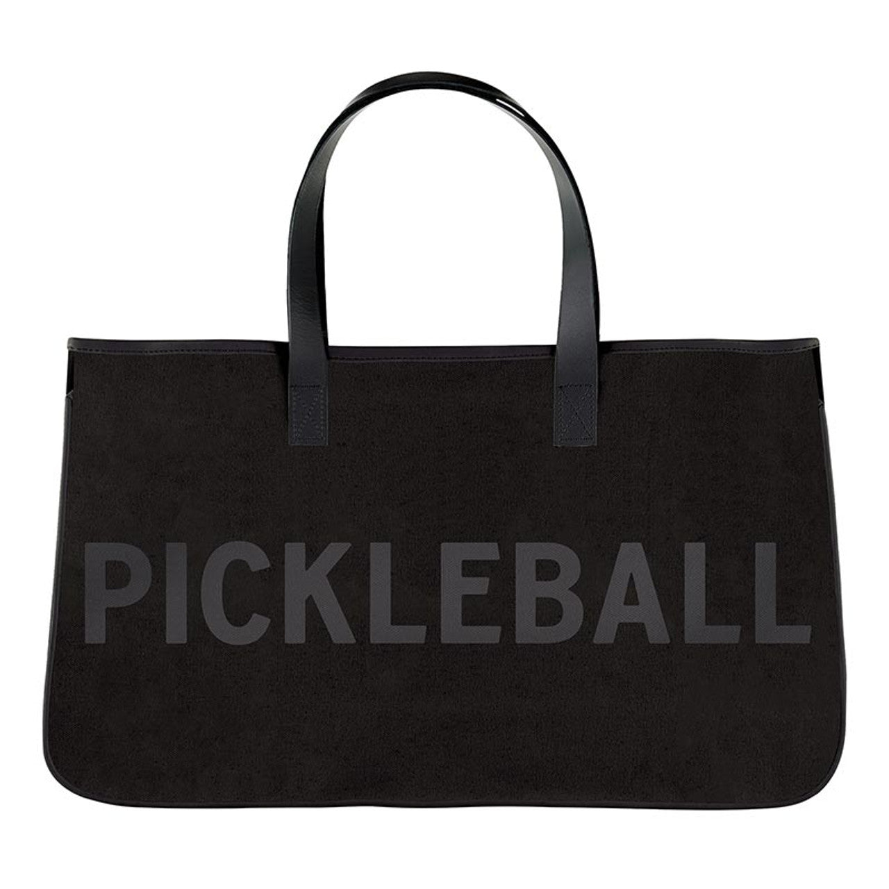 Black Pickleball Canvas Tote