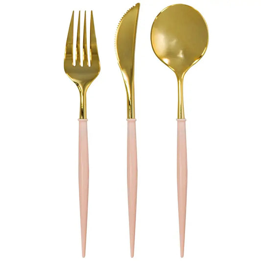 Bella Cutlery Gold/Blush Handle 24pkg