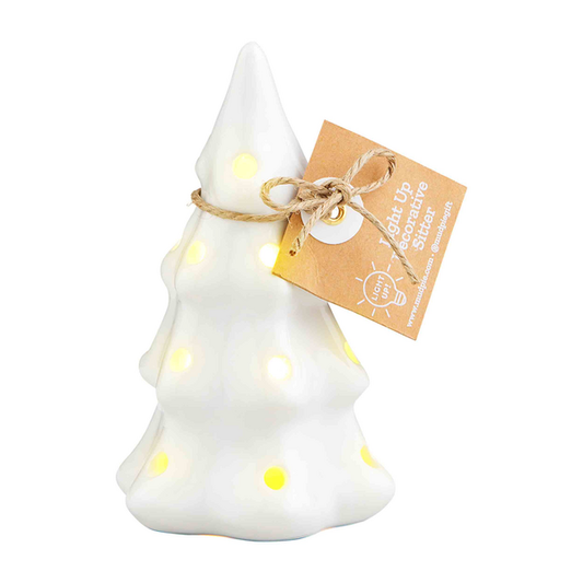 Mud Pie Ceramic Christmas Tree Light-Up Topper