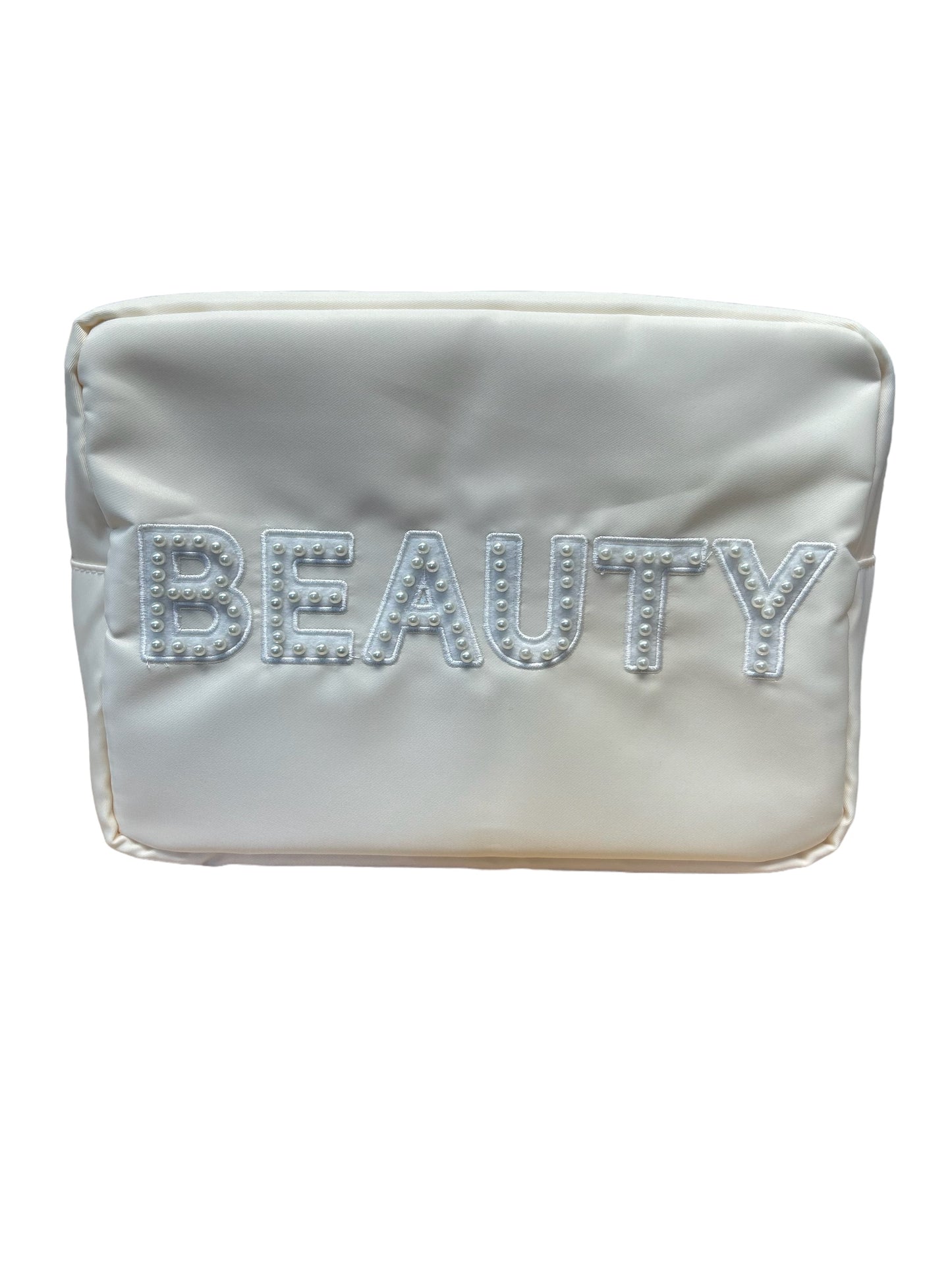 XL Nylon Bag with BEAUTY in Pearls no