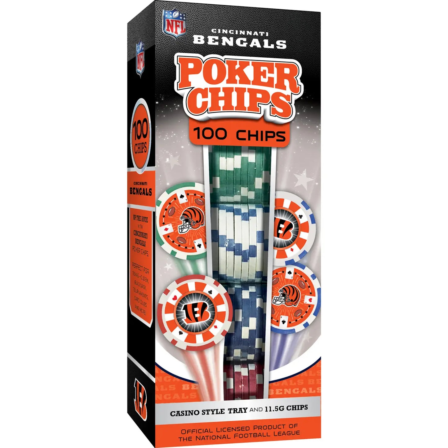 Cincinnati Bengals 100 Pc Poker Chips Set ok