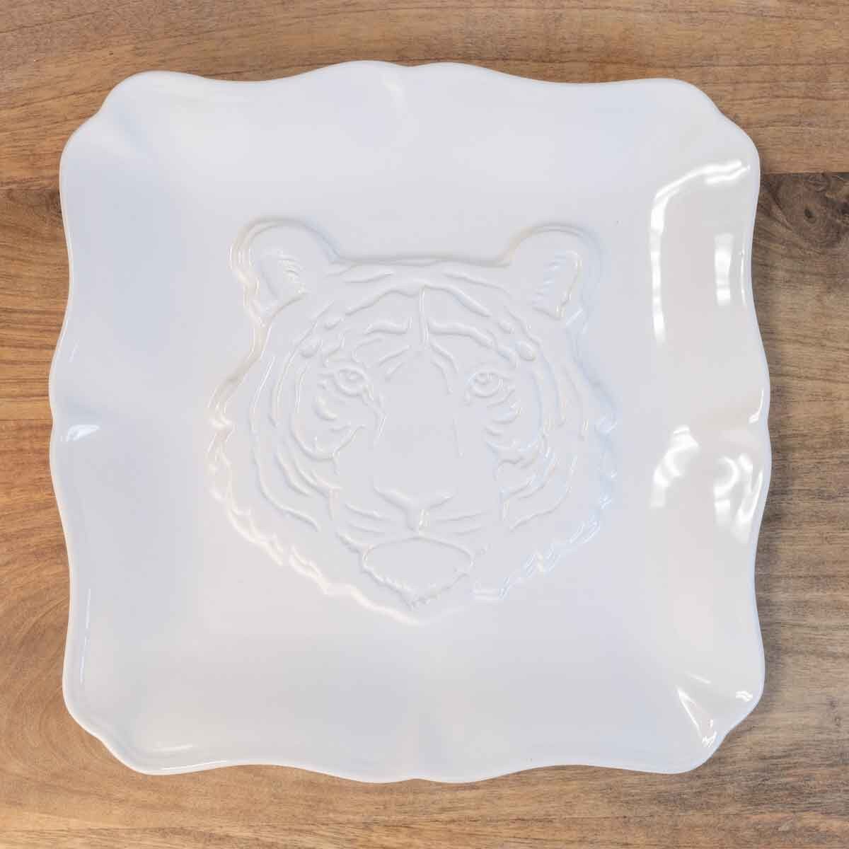 Go Get 'em Tiger Square Platter 11.5"x11.5"