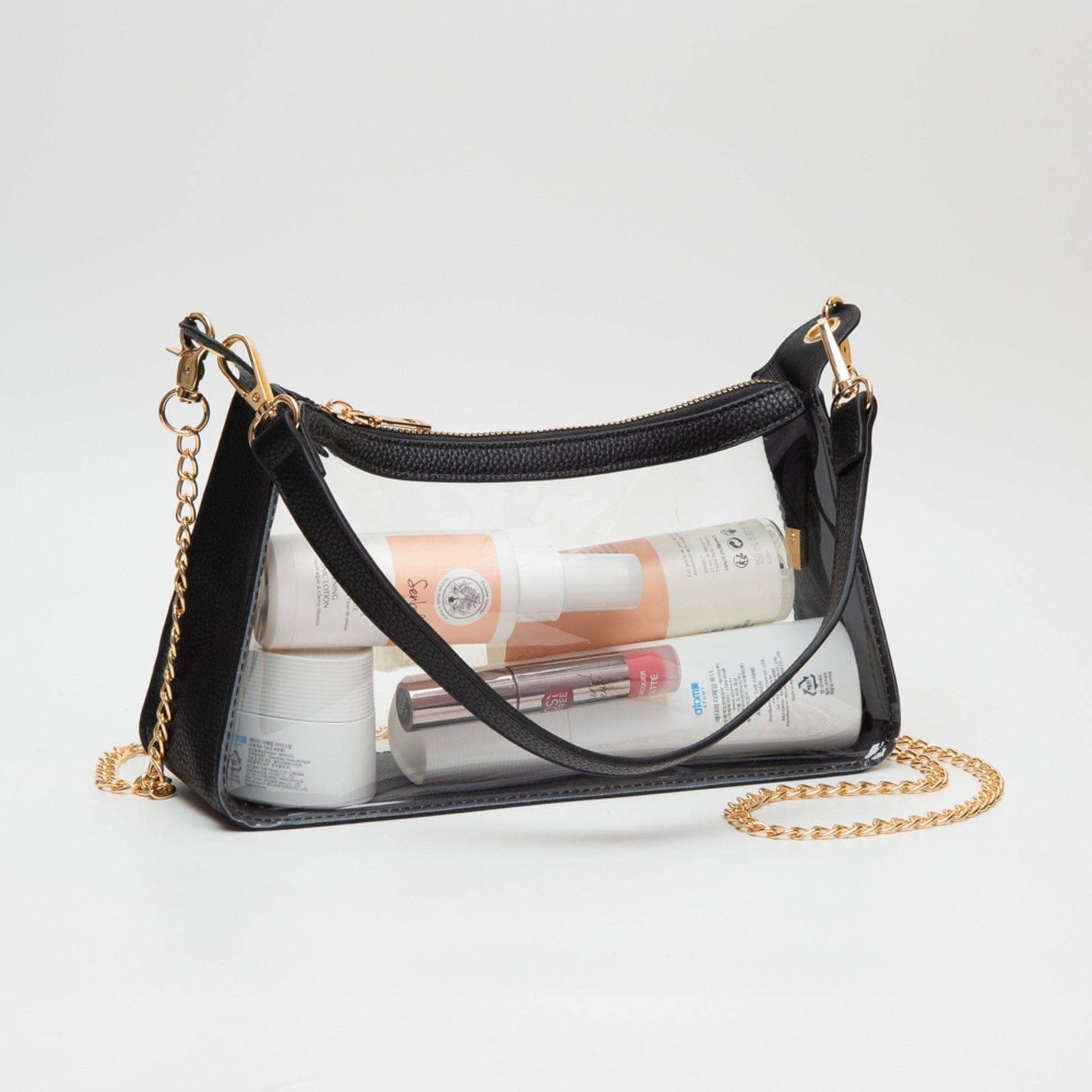 Marilyn Clear Satchel Bag With Chain Strap