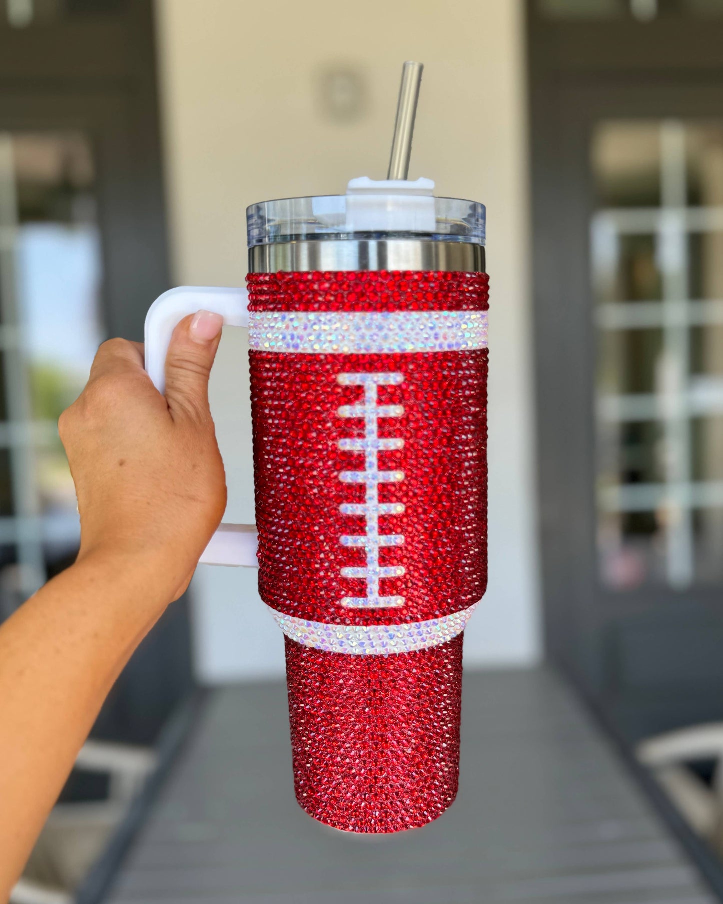 RED "Team Spirit" FOOTBALL 40 Oz. Tumbler