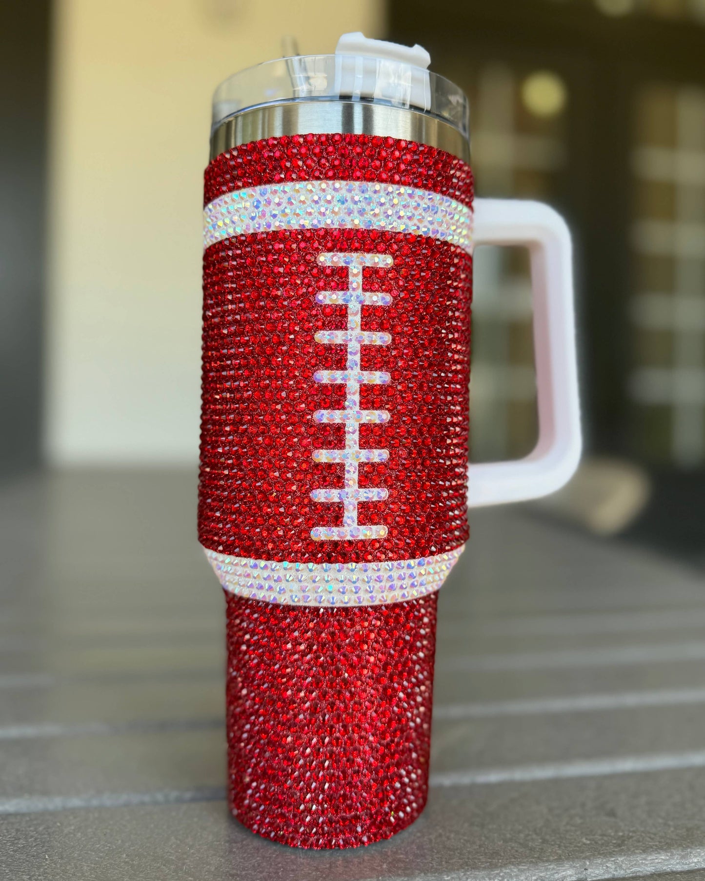 RED "Team Spirit" FOOTBALL 40 Oz. Tumbler